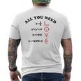 All You Need Is Love 数学グラフ方程式 黒文字 メンズTシャツ バックプリント