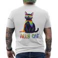 Ally Cat Lgbtゲイプライド月間2025レインボー平等権 メンズTシャツ バックプリント