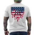 Baseball Drip Boy Ice Cream Patriotic American Flag 4Th July Men's T-shirt Back Print