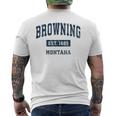 Browning Montana Mt ビンテージ スポーツ 確立 ネイビーデザイン 長袖tシャツ メンズTシャツ バックプリント