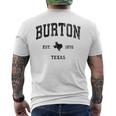 Burton Texas Tx ビンテージ アスレチック ブラックスポーツデザイン メンズTシャツ バックプリント