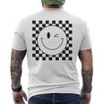 Camisa De Caraonriente A Cuadros Con Ojos Guiños Cara Feliz De Los Años 90 Camiseta Hombre Estampado Espalda