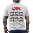 Cbr、オートバイ、オートバイ、ロードレース、バイカーの進化。 メンズTシャツ バックプリント