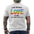 Celebrating Love Lgbtq ゲイプライドグッズ レズビアンレインボー メンズTシャツ バックプリント
