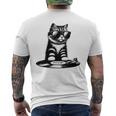 Cool Dj Cat ビニールレコード愛好家 メンズTシャツ バックプリント