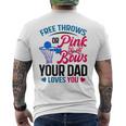 Dad Loves You Free Throw Or Pink Bows 性別発表 メンズTシャツ バックプリント