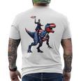 Dino Abraham Lincoln 4Th Of July Boys American Flag メンズTシャツ バックプリント