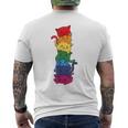 Divertido Gato Lgbt Pila Arco Iris Orgullo Gay Para El Amante De Camiseta Hombre Estampado Espalda