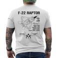 F22 ラプター戦闘機 ジェット仕様 軍用飛行機 F22 ラプター メンズTシャツ バックプリント