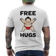 Free Hugs おもしろ相撲力士 相撲ハグ カワイイ相撲ハグ メンズTシャツ バックプリント