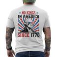 George Washington Protest Sign Democracy No Kings In America Men's T-shirt Back Print