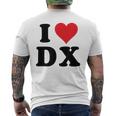 I Heart Dx Initials I Love DX First And Last Name D X メンズTシャツ バックプリント