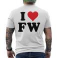 I Heart Fw Initials I Love FW First And Last Name F W メンズTシャツ バックプリント