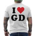 I Heart Gd Initials I Love GD First And Last Name G D メンズTシャツ バックプリント