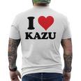 I Heart Kazu 名 I Love パーソナライズ メンズTシャツ バックプリント
