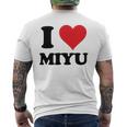I Heart Miyu ファーストネーム I Love パーソナライズ メンズTシャツ バックプリント