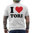 I Heart Tori ファーストネーム I Love パーソナライズ メンズTシャツ バックプリント