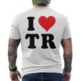I Heart Tr Initials I Love TR First And Last NameR メンズTシャツ バックプリント