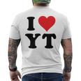 I Heart Yt Initials I Love YT First And Last Name YメンズTシャツ バックプリント
