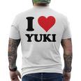 I Heart Yukiファーストネーム I Love パーソナライズ メンズTシャツ バックプリント