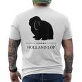 Holland Lop Rabbitブラックシルエット メンズTシャツ バックプリント
