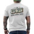 I'm Edwin Doing Edwin Things Edwin 名前 メンズTシャツ バックプリント