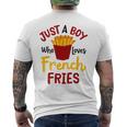 Just A Boy Who Loves French Fries フライドポテト じゃがいも ヴィーガン メンズTシャツ バックプリント