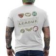 Justice Leagueymbols Blue T-Shirt mit Rückendruck