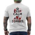 Keep Calm And Kill Zombies Carry Bloodplatter On メンズTシャツ バックプリント