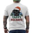 Lab クリスマス ラブラドールレトリバー Yappy Holidays Dog メンズTシャツ バックプリント