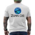 Linux Zorin Os タグラインとロゴ入り オープンソースos メンズTシャツ バックプリント