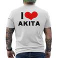 I Love Akita 愛 ハート 秋田 秋田県 日本 お土産 かわいい おしゃれ メンズTシャツ バックプリント