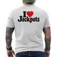 I Love Heart Jackpotslotslot Machines カジノラスベガス メンズTシャツ バックプリント