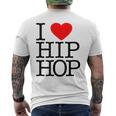 I Love Hip Hop ハート ラップ&ヒップホップファン メンズTシャツ バックプリント