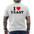 I Love Yeast 面白くてかわいい栄養パン屋フードヌーチファン メンズTシャツ バックプリント