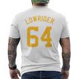 Lowrider 64 Jersey Number On The Back Classic Lowrider Car メンズTシャツ バックプリント