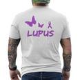 Lupus Warrior パープルバタフライ&リボン ポケット付き メンズTシャツ バックプリント