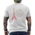 Meet Me In Paris 水彩プリントtシャツ エッフェル塔 メンズTシャツ バックプリント