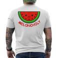Meloncholy 面白い スイカ しゃれ フルーツ好き。 メンズTシャツ バックプリント
