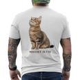 Mischief In Fur 猫写真 キジトラ 猫好き ネタ 猫しもべ 猫飼い 猫依存症 猫オーナー メンズTシャツ バックプリント