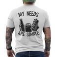 My Needs Areimple Guitars ビール愛好家 ギタリストギター メンズTシャツ バックプリント