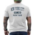 New York City New York Ny ビンテージスポーツデザイン ネイビープリント メンズTシャツ バックプリント