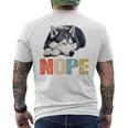Nope 眠るシベリアンハスキーデザイン 長袖tシャツ メンズTシャツ バックプリント