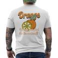 Orange You Glad It's The Weekend Fun Citrus Fruit Back メンズTシャツ バックプリント