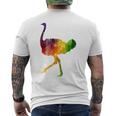 Ostrich African ダチョウ Animal Watercolor Graphic メンズTシャツ バックプリント