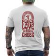 Peace Love And Cheer ボヘミアンレインボーチアリーダー メンズTシャツ バックプリント