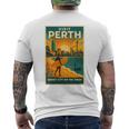 Perth Australia – ビンテージ旅行ポスタースタイル 長袖tシャツ メンズTシャツ バックプリント