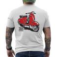 Piaggio クラシックスクーター イタリア製 ピンク メンズTシャツ バックプリント