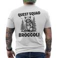 Questquad ブロッコリー 面白い 猫好き メンズTシャツ バックプリント