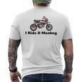 I Ride A Monkey オートバイミニバイクまたはピットバイク メンズTシャツ バックプリント